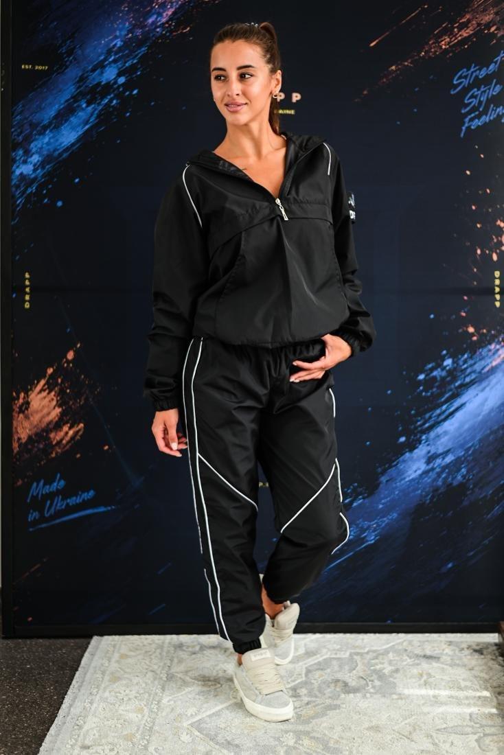 Спортивный костюм унисекс стильный модный весна осень DRAPP виробництво Україна нейлоновый черный