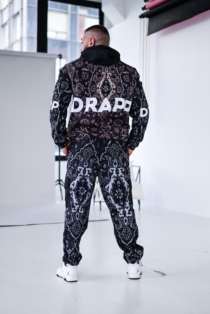 Спортивний костюм плащівка білий чорний візерунок DRAPP Спортивний костюм плащівка білий чорний візерунок DRAPP