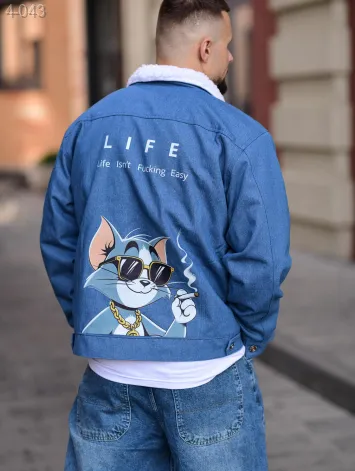 GV_SHOP_UA Джинсова куртка утеплена з принтом