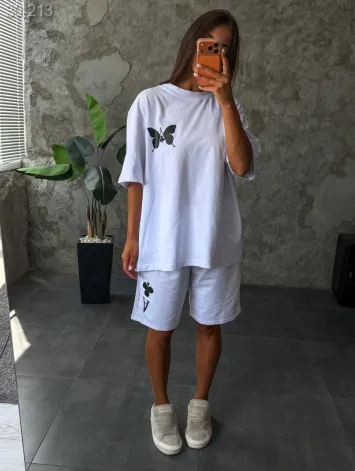 GV_SHOP_UA Комплект футболка та шорти ДТФ(оверсайз)