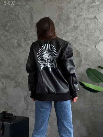 GV_SHOP_UA Шкіряна куртка жіноча ДТФ